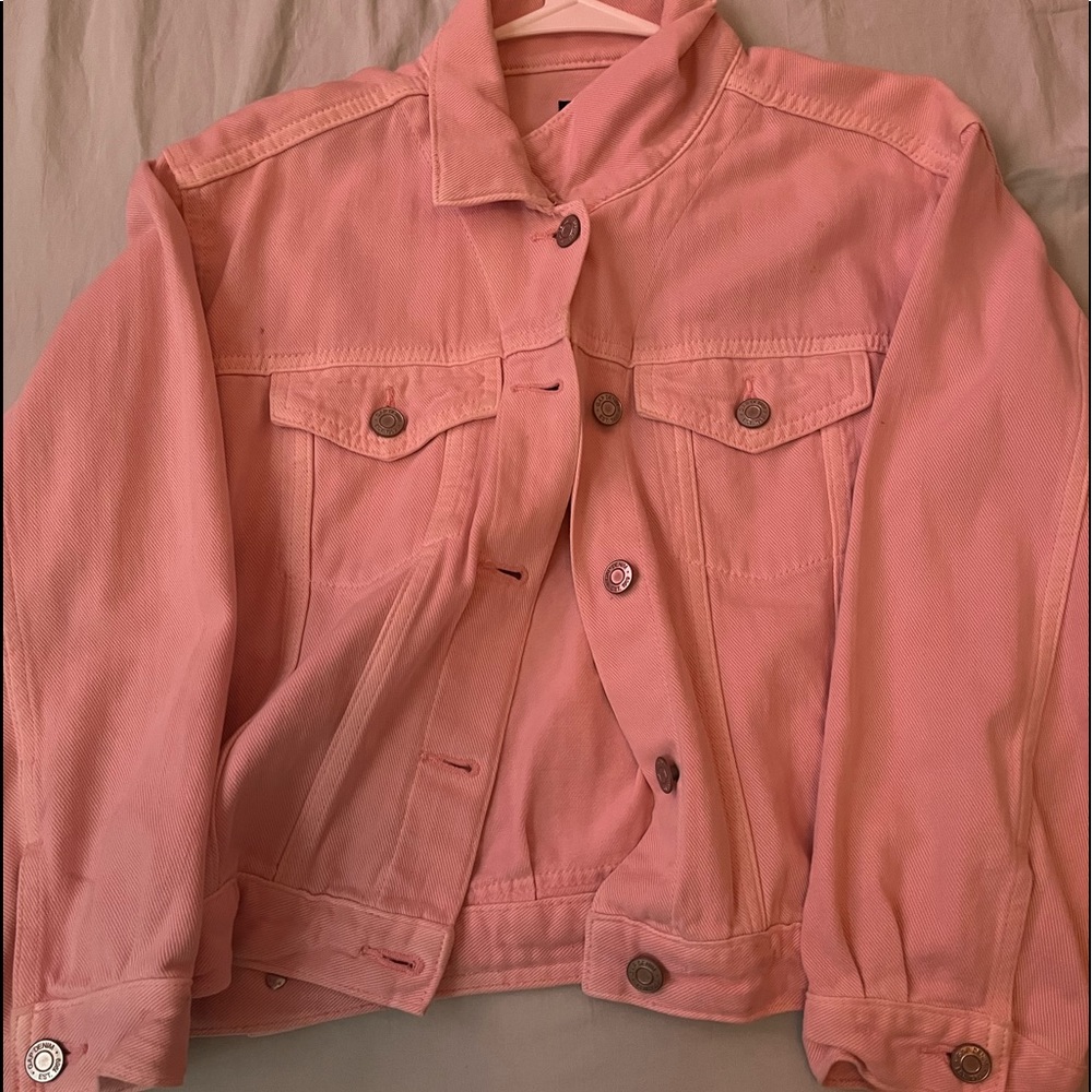 Gap crop pink jean jacket